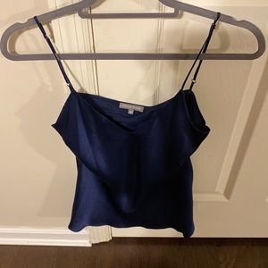Navy silk tank